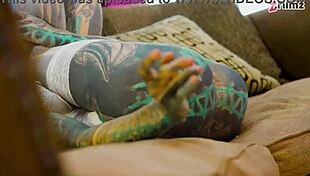 Tattoo Girl Solo Anal Play With Big Dildo In Sexy Fishnets High Heels Stockings