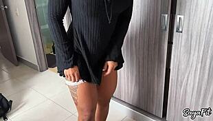 sayafit seduces boyfriend with butt plug in big ass squirting