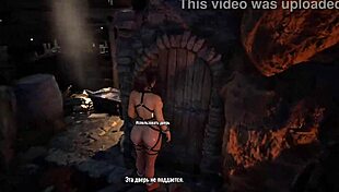 The statue's huge cock woked up in lara croft's pussy and then impregnated her in this 3d hentai game