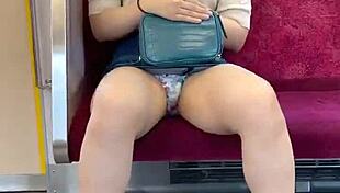 chinese woman reveals panties on the train