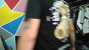 While organizing clothes, my horny neighbor shows up and starts groping my ass