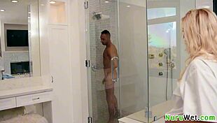 sexy busty masseuse preps client for nuru 😍