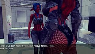 Redhead with big ass and tits plays mental blast