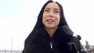 German scout picks up perfect german latina teen caramella del x for casting fuck.