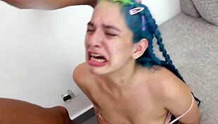 Two Tiny Teens Endure Hardcore Face Fucking Simultaneously In Hotel Room