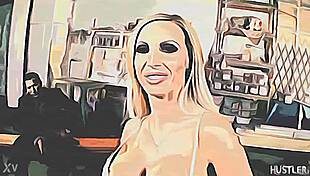 Blonde girl joins threesome with big tits group action