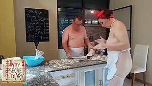 Look at the nudist maid preparing meals naked!