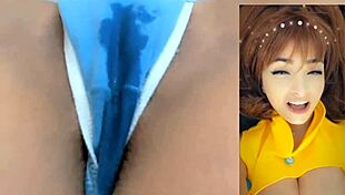 Intense ahegao orgasm from cosplay girl diane masturbating