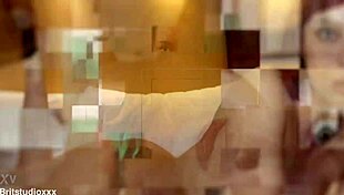 Gorgeous british blonde takes a strapon fucking from her horny neighbor, isn't that hot?