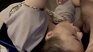 French Amateur in Satin Black Panties and Corset Rubs Herself Before Doggystyle Deepthroat and Rimming with Sex Toys