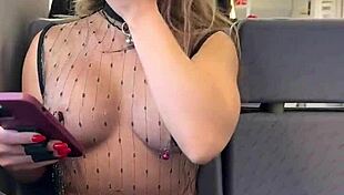 On a train in a sheer top playing with my nipples while people sit right behind me