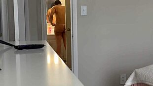 ebony slut masterbates, gives head, licks ass, kisses balls, handjobs bbc for massive load