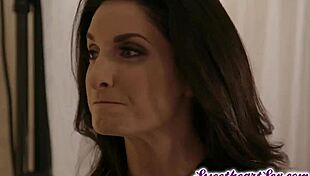 hot milf grabs her all-natural sexy stepdaughter for rough fingering and pussy licking