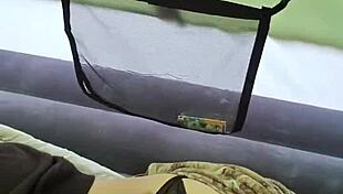 intense morning sex in camping pov gets risky as curvy wife bends over for doggystyle