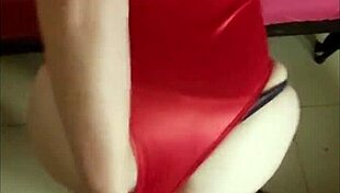 French Amateur In Red Satin Lingerie Gets Pussy Fucking With Dirty Talk