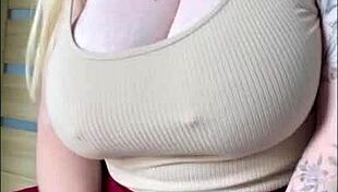 all natural busty blonde needs attention while her bf is gone, amazing big tits