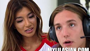 Horny asian whore seduces axel for intense white cock pounding