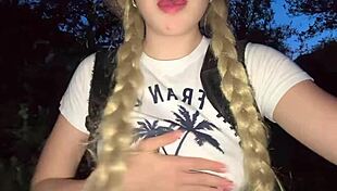 I Get Lost in Jungle and Touch My Pink Pussy and Natural Tits