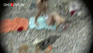 round booty babe gets cum in mouth on beach