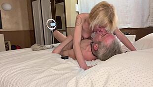 Romantic encounter with little 18+ blonde neighbor in hotel - amateur spanish milf