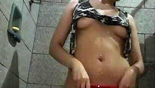 Eighteen-year-old Latina teen fucks her asshole with a big dildo in intense anal scene