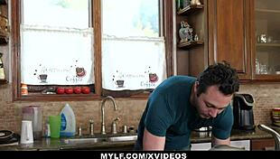 Stepmom rewarding helpful stepson with a hard fuck