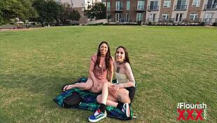 Latina group with muscular ebony soccer player stephanie saint and zaria nova