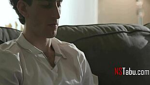 Stepmom succumbs to husband's eager advances with big tits and shaved pussy