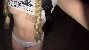 I Get Lost in Jungle and Touch My Pink Pussy and Natural Tits