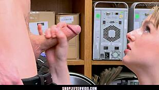 Naughty teen steals from store, then fucks security guard to avoid jail?