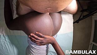 Amateur pov sticky situation with ebony allure