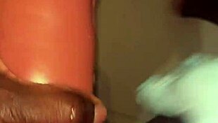 stocking-clad slave deepthroats sextoy until it gets nasty