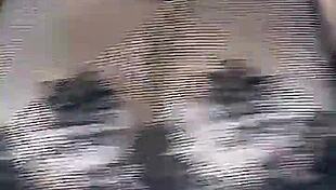 Intense fucking huge natural tits in stockings on body mesh from above