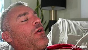 Cherry kiss gives a deepthroat ball sucking blowjob before an ass drilling by her roomie