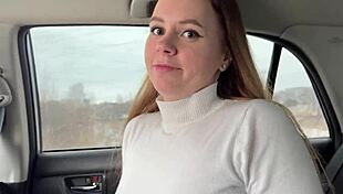 Russian prostitute delivers deep blowjob in car with pov and creampie 😏