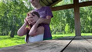 I was walking in the woods and saw a bored beauty i lifted her mood with my dick