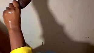 I'm milking my big tits on the desk with cum