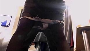 white slut in satin dress doggy style blowjob and rimming