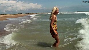 Gorgeous teen AGNES bathes NAKED in the OCEAN!