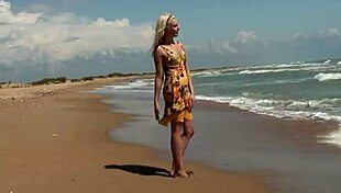 Gorgeous teen AGNES bathes NAKED in the OCEAN!