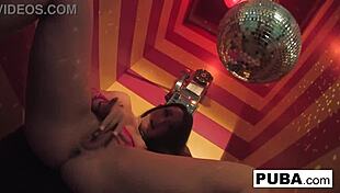 Lola Foxx embarks on a solo journey of self-pleasure, touching her pussy and tits in this compilation