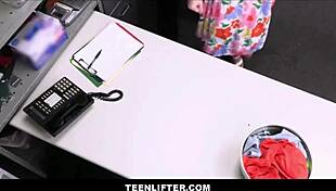 tiny brunette shoplifter agrees to sex with guard