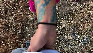 hiker babe sucks dick outdoors