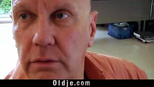 Cutie teen surprises old guy masturbating and shows him real fucking