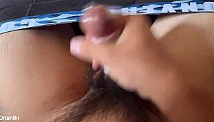 This japanese amateur is masturbating with a condom on in her solo session