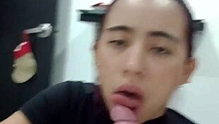 hot guy lets stepsister in for oral sex until he cums in her mouth