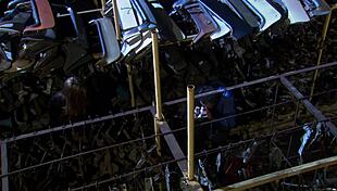 the agent couple fuck quick in the stolen auto parts warehouse with doggystyle and cum