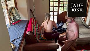 beautiful girlfriend gets forcefully creampied on the couch by big cock