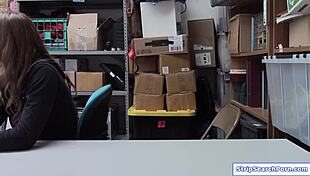 Store Officer Face Fucks Teen Shoplifter