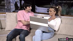 stepmom milf pristine edge pulls an all nighter with her lovely stepson